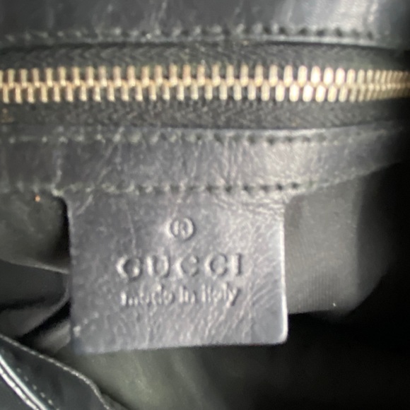 Vintage Gucci Large Black Canvas Logo Hobo Bag - Picture 7 of 10